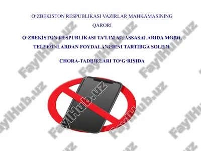 ta’lim muassasalarida mobil telefonlardan foydalanishni tartibga solish chora-tadbirlari — PPTX