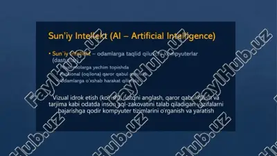 sun’iy intellekt (al — artificial intelligence) — PPT