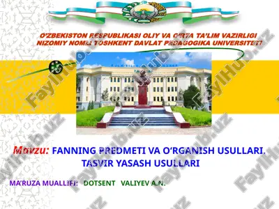 fanning predmeti va o‘rganish usullari. tasvir yasash usullari — PPT