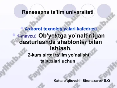 renessans ta’lim universiteti — PPT