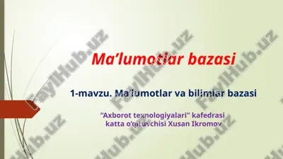 ma’lumotlarbazasi — PPTX