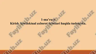 intellektual axborotizimlar — PPTX