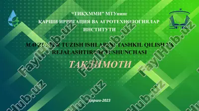 yer tuzish ishlari — PPTX