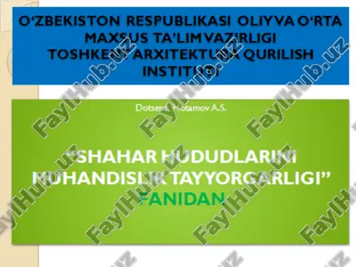 shaharsozlik muhandisligi — PPTX