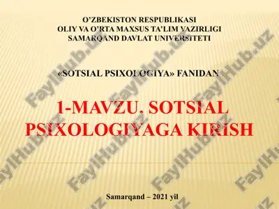 sotsial psixologiya fanidan darslik — PPTX
