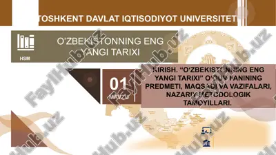 o‘zbekistonning eng yangi tarixi — PPTX