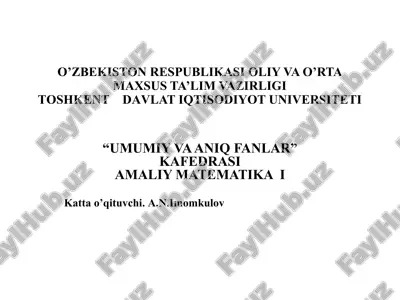 matritsa va determinatlar — PPTX