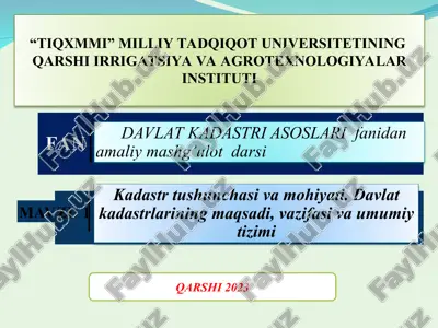davlat kadastrlari — PPT