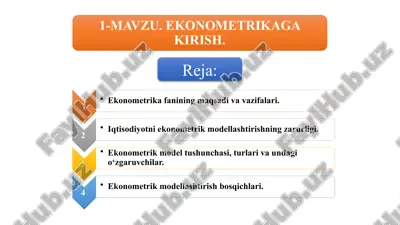 ekonometrikaga kirish — PPTX
