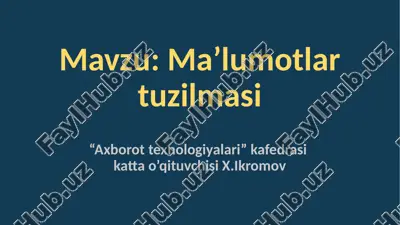 ma’lumotlar tuzilmasi va algoritmalar — PPTX