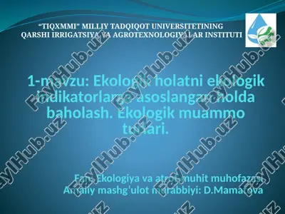 ekologik muammoturlari — PPTX