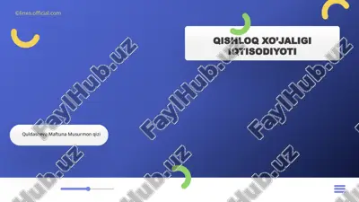 qishloq xo'jaligi iqtisodiyoti — PPTX