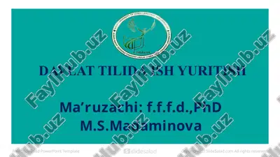 davlat tilida ish yuritish — PPTX