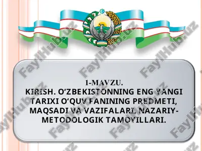 o‘zbekistonning eng yangi tarixini o‘qitish — PPT