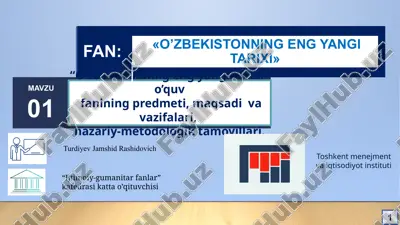 o’zbekistonning eng yangi tarixi — PPTX