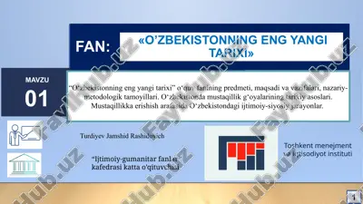 o‘zbekistonning eng yangi tarixi — PPTX