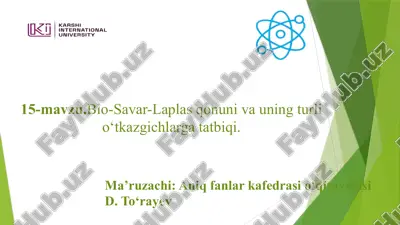 bio-savar-laplasqonunivauningturlio‘tkazgichlargatatbiqi — PPTX