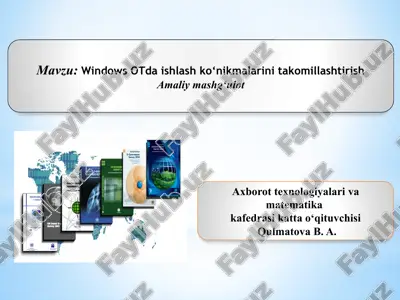 windows otda ishlash ko‘nikmalarini takomillashtirish — PPTX
