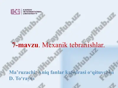 mexanik tebranishlar — PPTX