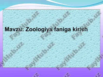 zoologiya faniga kirish — PPT
