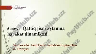 jismni aylanish maharakati — PPTX