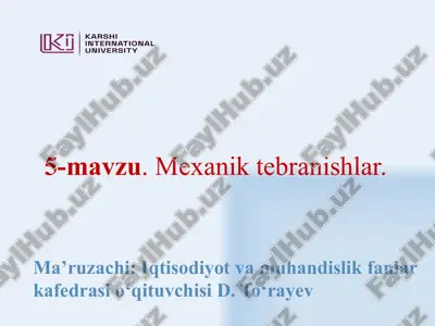 mexanik tebranishlar — PPTX