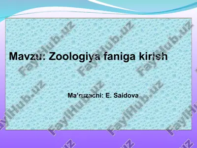 zoologiya faniga kirish — PPT