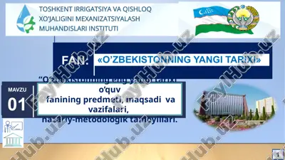 o’zbekistonning eng yangi tarixi — PPTX