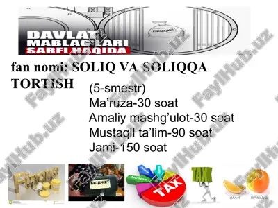 soliq va soliqqa tortish — PPT