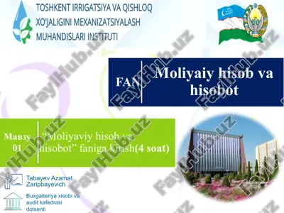 moliyaviy hisob va hisobot — PPTX
