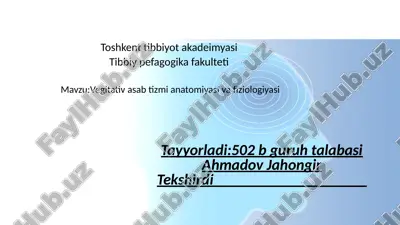 vegetativ nerv sistemasi (vegetativnervsistemasi) — PPTX