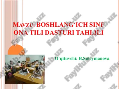 boshlang`ich sinf ona tili dasturi tahlili — PPTX