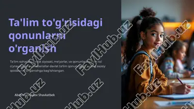 ta'lim to'g'risidagi qonunlarni o'rganish — PPTX
