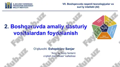 boshqaruvda amaliy dasturiy vositalardan foydalanish — PPTX