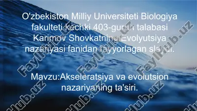 evolyutsiya nazariyasi — PPTX