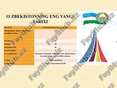 o‘zbekistonning eng yangi tarixi — PPT