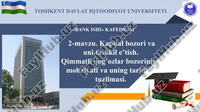 kapital bozori vauni tashkil e’tish — PPTX
