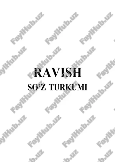 ravish so'z turkumi o'quv qo'llanma unversal mukkammal tuzilgan — DOCX