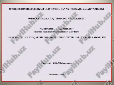 ishlab chiqarish jarayoni, uning natijalari va samaradorligi — PPT