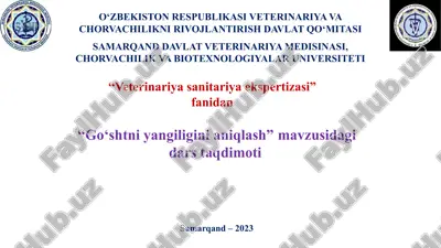 "go‘shtni yangiligini aniqlash" — PPTX