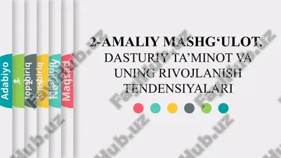 amaliy mashg‘ulot. dasturiy ta’minot va uning rivojlanish tendensiyalari — PPTX