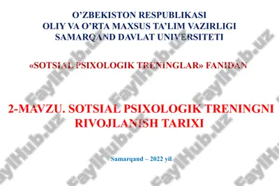 social-psixologik treninglar — PPTX