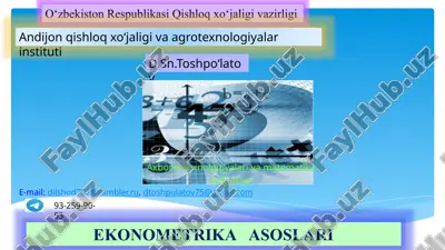 ekonometrika asoslari — PPTX