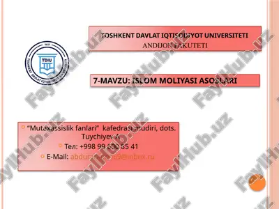 islom moliyasi asoslari — PPTX