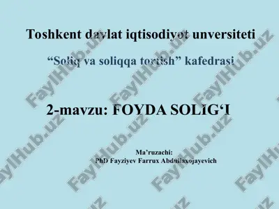 foyda solig‘i — PPT