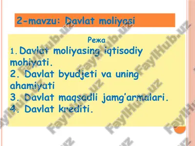 davlat moliyasi — PPTX