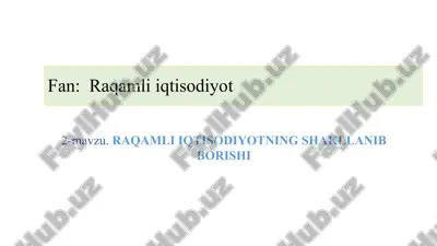 raqamli iqtisodiyot — PPTX