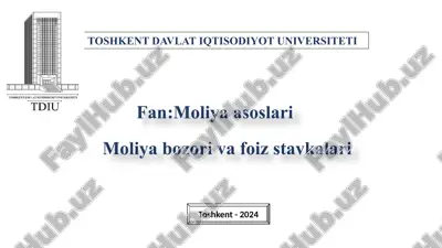 moliyabozorivafoiz stavkalari — PPTX