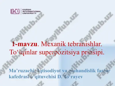 mexanik tebranishlar — PPTX