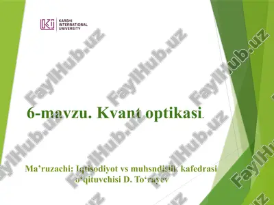kvantoptikasi — PPTX